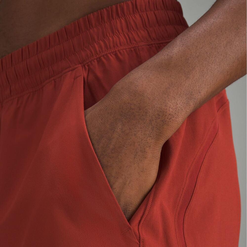 Lululemon Pace Breaker Linerless Short Workout Large M7AQES Terra Orange Red EUC - Picture 5 of 16